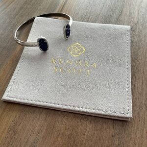 Kendra Scott Silver Cuff with Dark Blue Accents